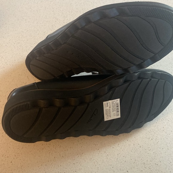 VGUC🍍 Clarks Collection Women's Loafers Shoes Size 10W Leather Black🍍 - Picture 5 of 6